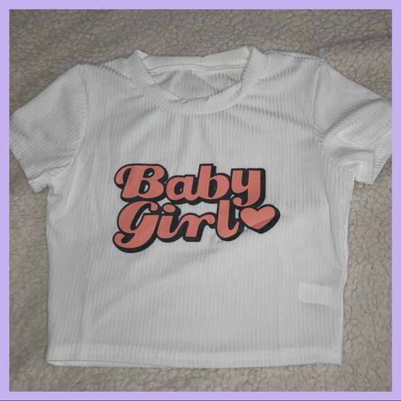 💖”Baby Girl” Ribbed Crop Top💖 - Picture 2 of 7